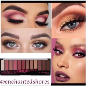 Rimmel Magnif'eyes Crimson Edition Eyeshadow Palette Pink Brown Copper Gold Tone